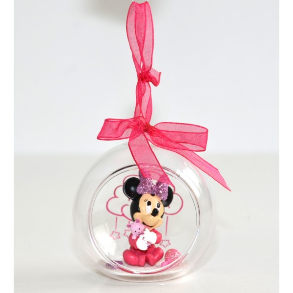 Baby Minnie Mouse in a Christmas bauble, Disneyland Paris